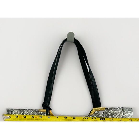 Lauren Ralph Lauren Acadia Paisley Tote White Black Faux Leather Easy to Clean - Picture 10 of 13